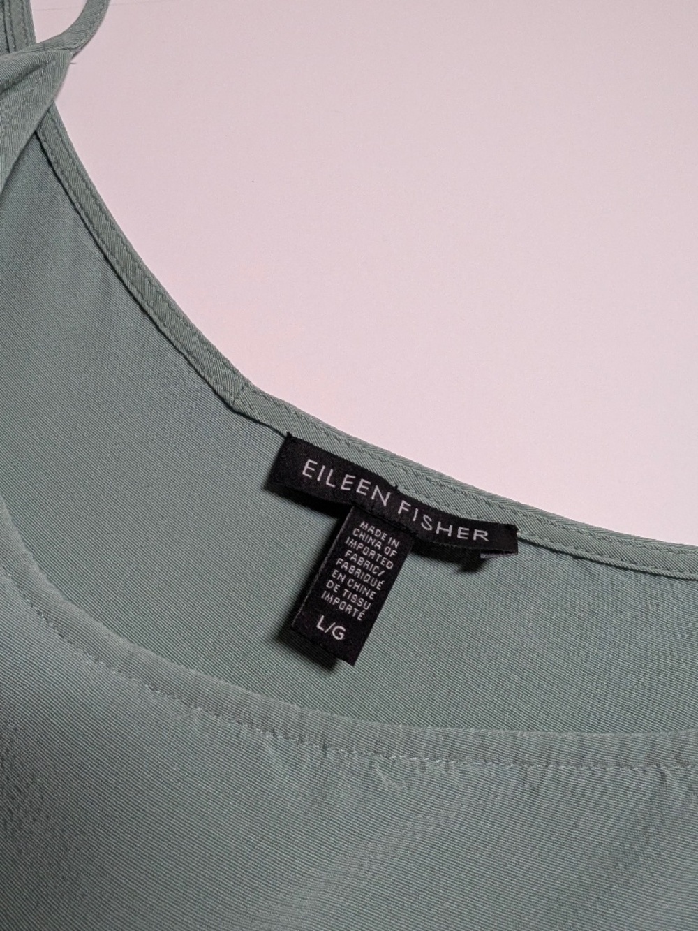 Eileen Fisher ELM Tencel Viscose Crepe Sundress Dress Size Large Seafoam Green - Picture 11 of 16